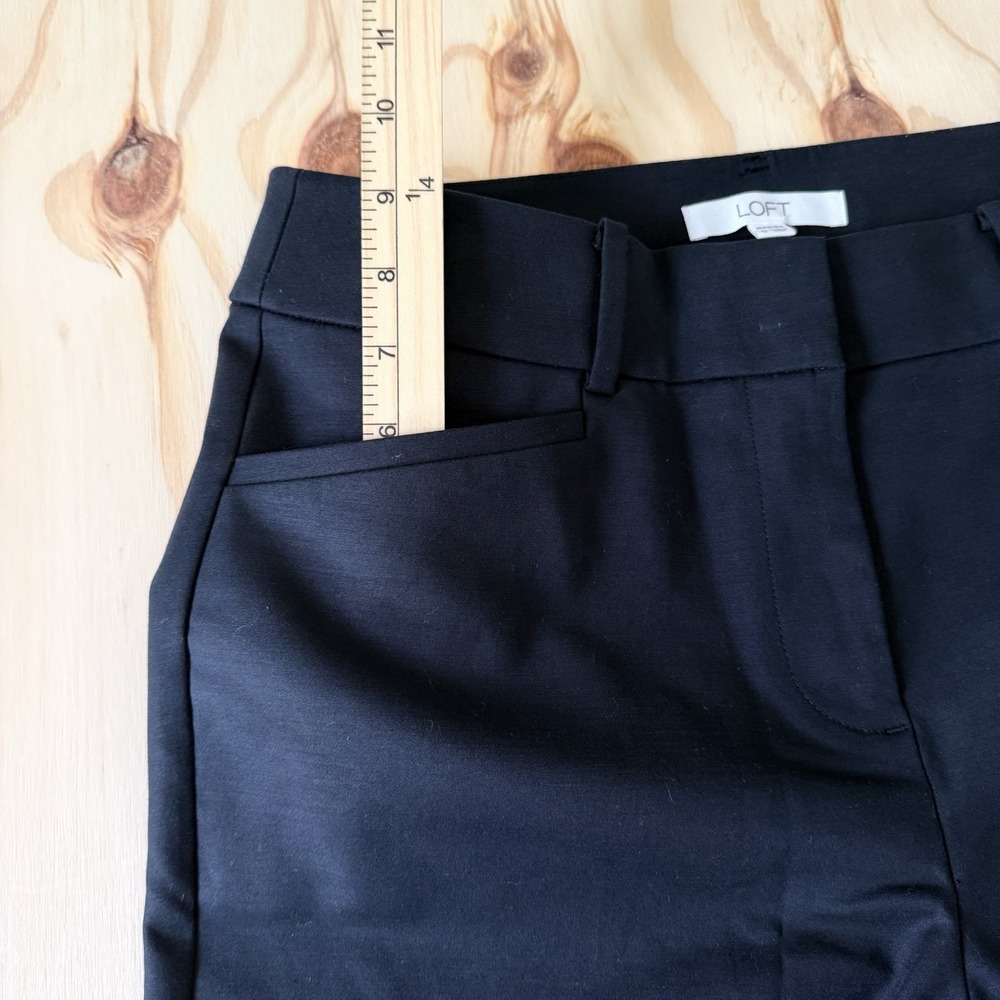 Loft Marisa High Rise Ankle Black Career Dress Pants Womens Size 6 Stretch - Picture 8 of 12